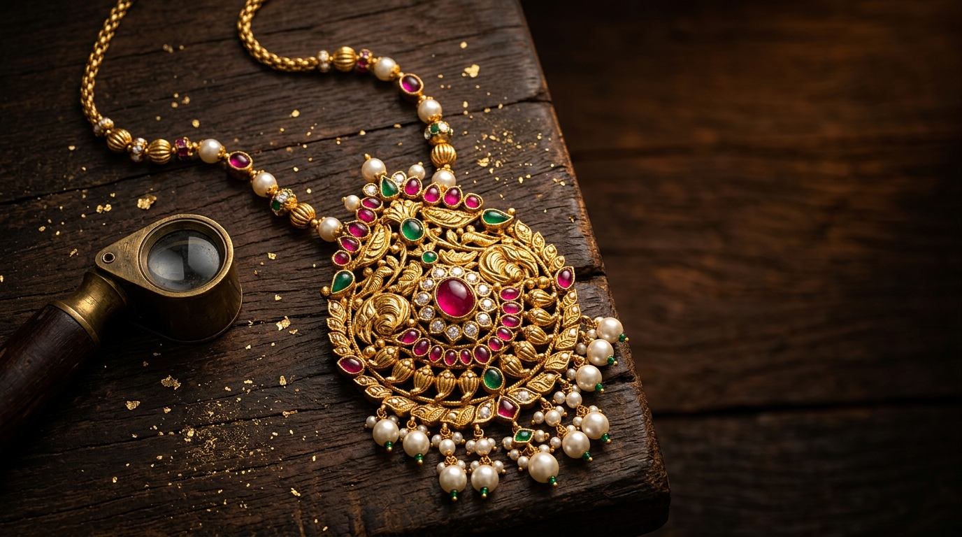 Imperial 22K Gemstone Navaratna Pendant