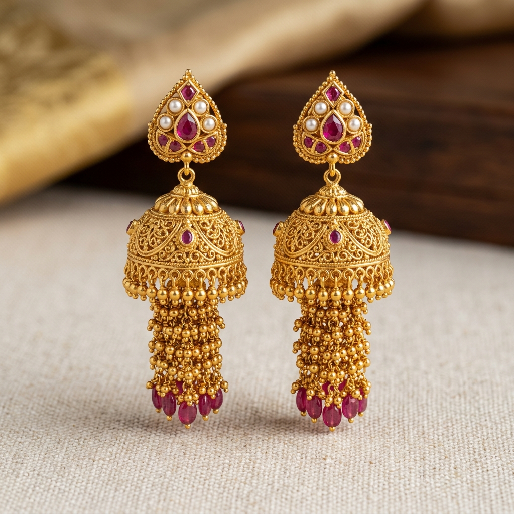 Traditional Kerala Jimikki Jhumkas