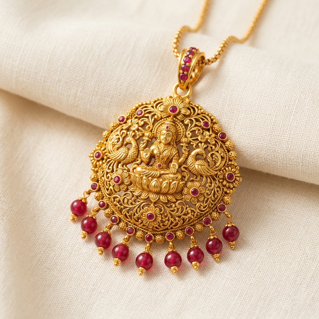 Temple Lakshmi Gold Pendants