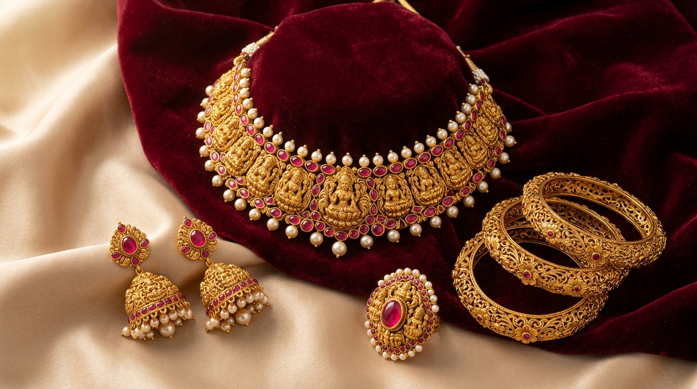 Kerala Bridal Temple Gold Jewellery